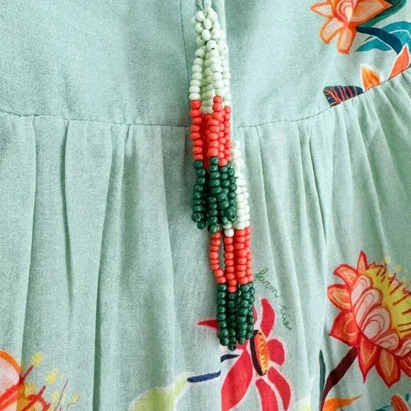 Farm Rio Off-the-Shoulder Tiered Floral Midi Dress MP - Picture 3 of 7